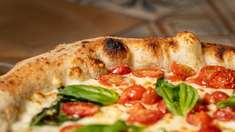 Classic Margherita pizza with fresh basil