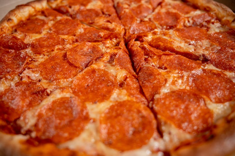 Pepperoni pizza with crispy edges