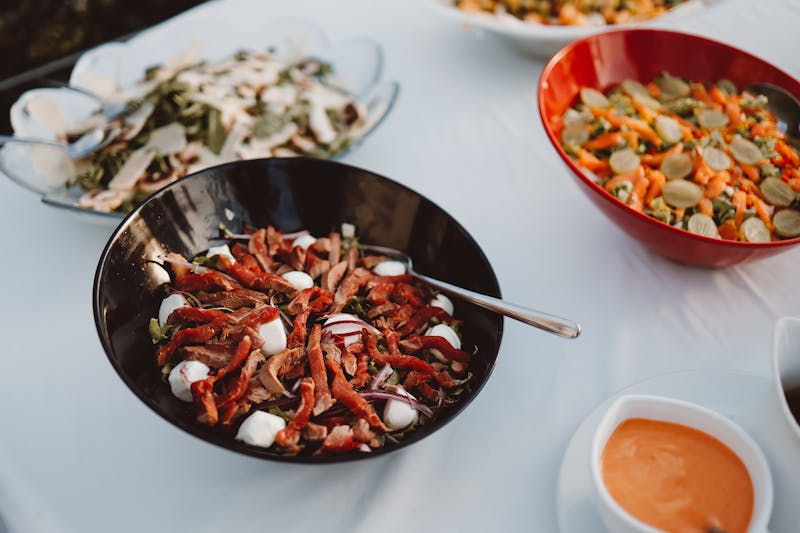 Fresh garden salad with vinaigrette dressing
