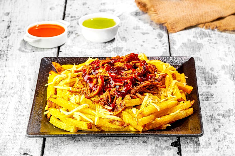 Loaded cheese fries with toppings